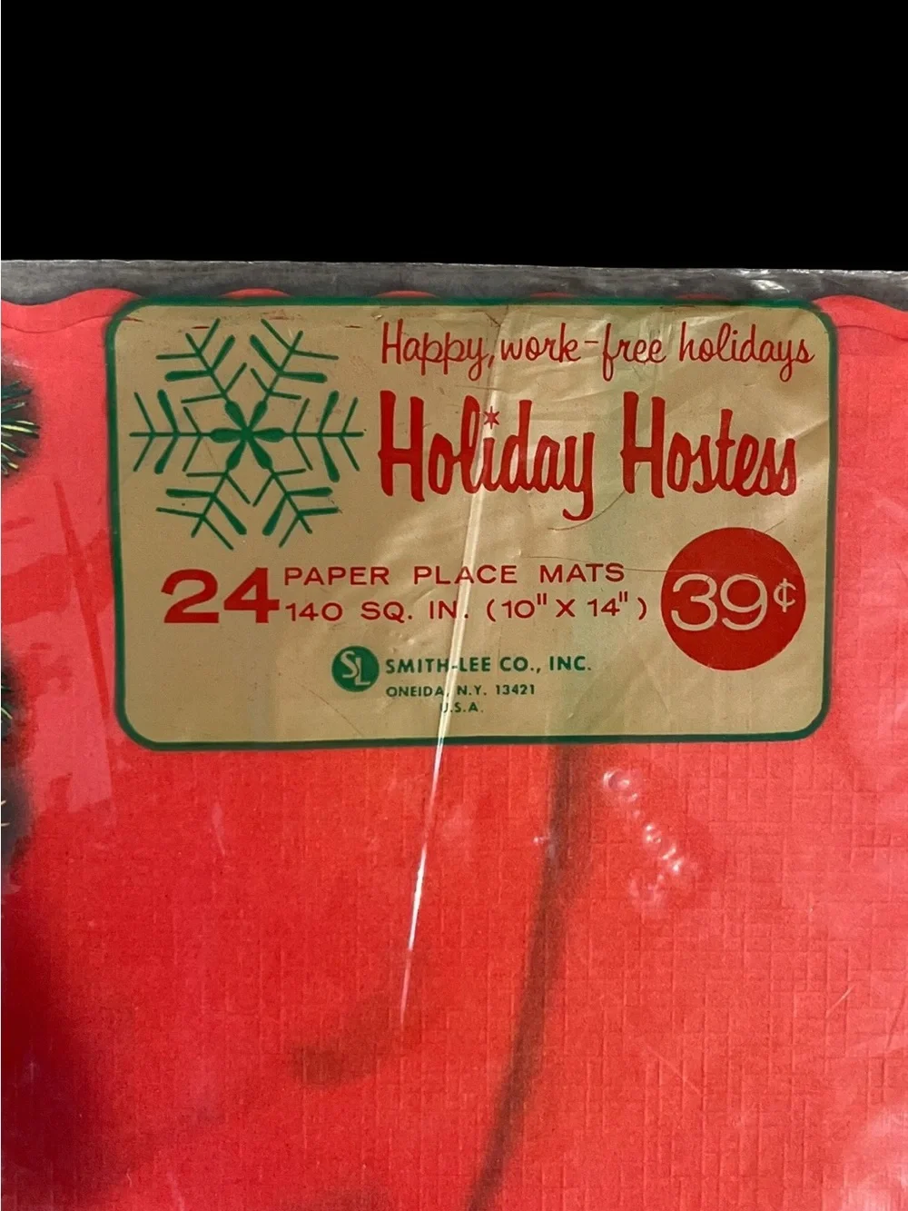 Vintage Holiday Hostess 1959  Christmas Paper Placemats Smith-Lee Set of 24 NEW
